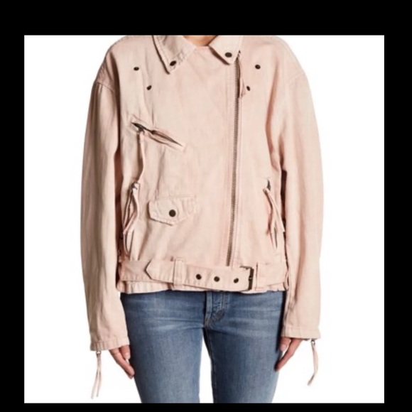 NWOT Free People Blush Pink Moto Jacket - Picture 4 of 7